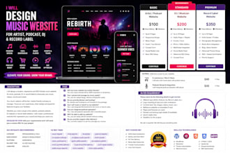 design music website for artist podcast dj website and record label