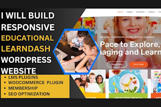 build educational course website kindergarten learndash wordpress ims website