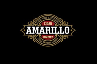 amarillo taxes cigar shop lounge logo design