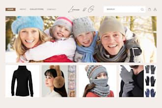 design winter wear website hoodie shopify store gloves hat earmuffs dropshipping