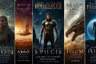 create captivating book cover for fiction genres fantasy sci fi horror etc