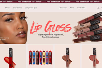 build lip gloss website lip stick store lip balm website cosmetics shopify store
