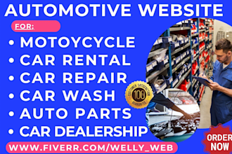 design automotive car dealership auto parts car rental car wash repair website