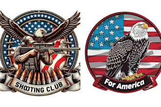 create eagle biker military veteran logo