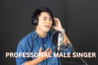 sing and mix pro rock pop ballad rap jazz music as a male singer