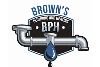 design original existing plumbing and heating logo