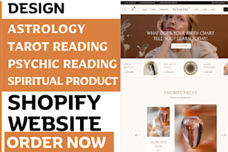 setup tarot reading  astrology website  spiritual product shopify store