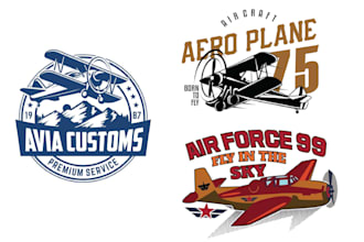 make vintage air force airplane or aviation logo