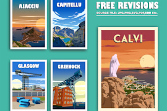 design a travel poster with a beautiful vintage retro style