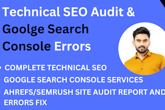 do technical SEO audit report and  fix ahrefs semrush site audit errors