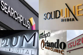 do amazing 3d letter, signage, billboard, banners, yard sign, shop front design