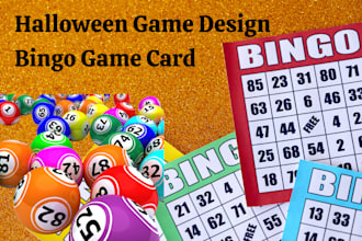 do halloween game design bingo game card game website design