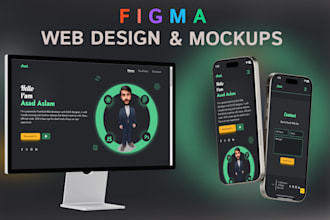 do figma design, website ui design, website mockup, figma landing page or ui ux