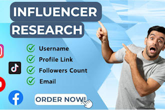 do targeted influencer research on instagram, tiktok, youtube, and facebook