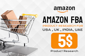 do single amazon fba product research for   USA  UK india