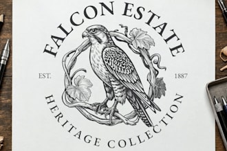 design a vintage engraving brand identity system