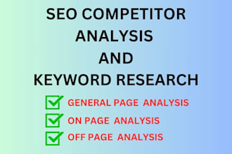 do SEO keyword research and competitor analysis
