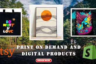 setup etsy shopify print on demand store digital product listing etsy pod shop