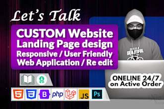 build custom responsive website development back end front end web developer php