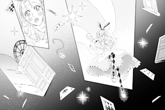 draw your idea in manga or manhwa style illustrations