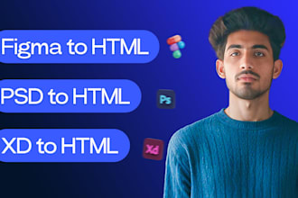 convert figma to html, psd to html, xd to html css tailwind