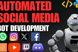 develop automation youtube bot, tiktok bot, python bot, instagram bot, api bot