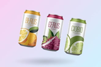professional energy drink sleek can label design
