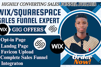 build wix sales funnel, wix single landing page, squarespace sales funnel