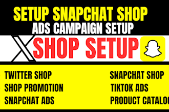 set up and optimize your snapchat shop  ads and xshop  ads for  increased sales
