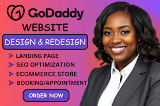 godaddy website design or redesign godaddy website design