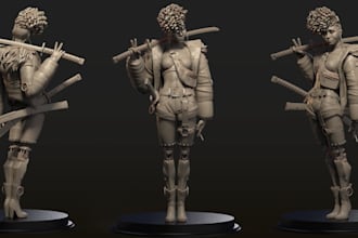 sculpt 3d model,texture,fix stl file,statue,gcode,3d toy,3d dull printable model