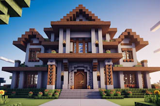 build minecraft spawn, castle, house and base for you