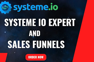 setup systeme io expert,  systeme io landing page and online course funnel