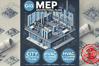 design mep hvac plan architectural plan for city permit mechanical and pe stamp