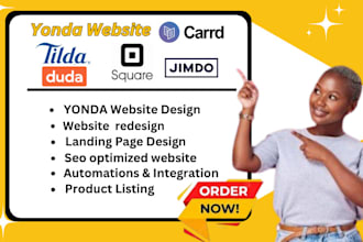 design and redesign website on yonda square online tilda duda carrd jimdo looka