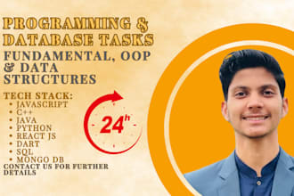 do  programming fundamentals ,sql database task, java coding, cpp ,python ,js