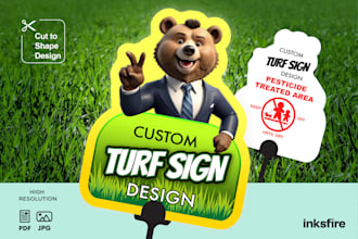 do custom shaped turf sign for lawncare, pest control business
