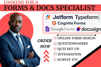 setup jotform docusign typeform google forms survey cognito forms contact forms