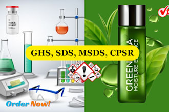 write cpsr, pif, msds, sds for your product in USA, UK and eu