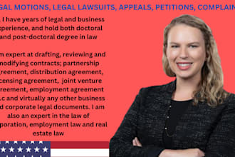 be your lawyer to write motions, demand letters, legal advice and research