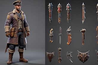 design outstanding 3d game asset, props, weapon and character for your game