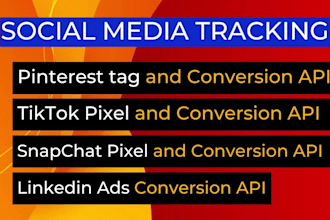 setup pinterest tag, tiktok, snapchat, linkedin pixel and conversion api via GTM