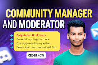 be crypto telegram community manager and admin or moderator