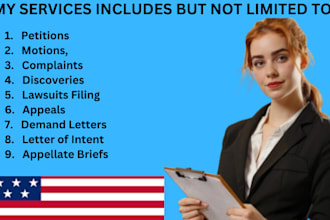 prepare legal document, lawsuits complaint,motions