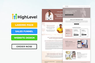 build gohighlevel landing page, sales funnel and website
