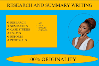 do case study analysis, research and summary writing