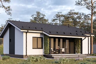 build house exterior design, 3d blender model, 2d to 3d floor plan, 3d rendering