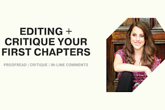 proofread the opening chapters of your manuscript
