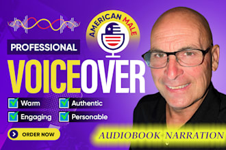 record and produce your audiobook with an american male accent