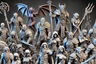 sculpt custom 3d miniature dnd character 3d action figures 3d figurines 3d toy